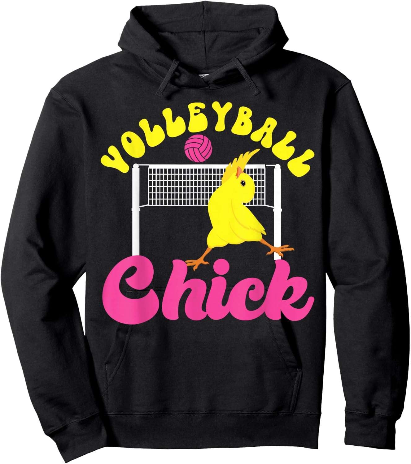 Volleyball Player Team Chicken Volleyball Chick Hoodie - Hoodie | Black
