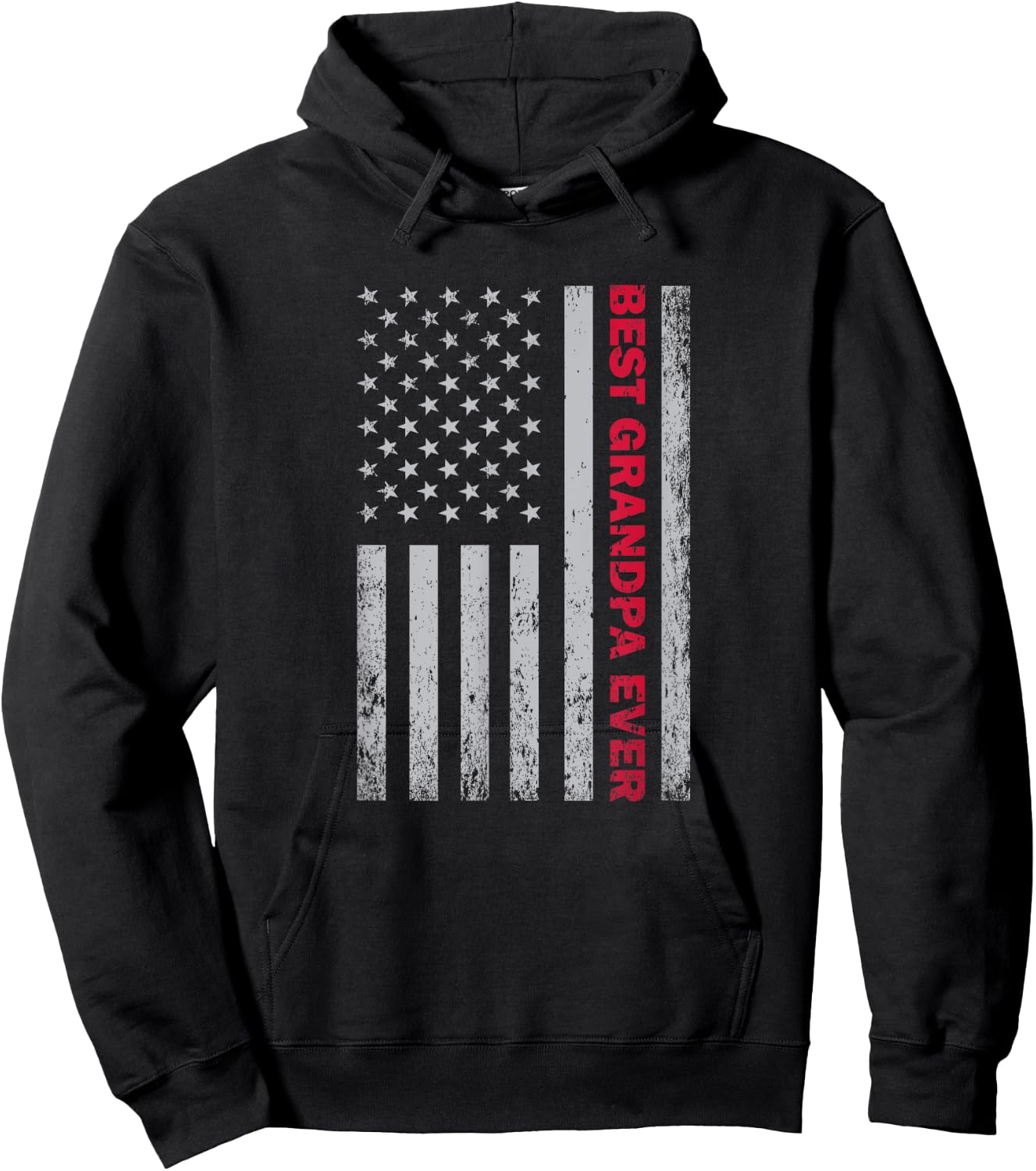 Best Grandpa Ever US American Flag Hoodie - Hoodie | Black