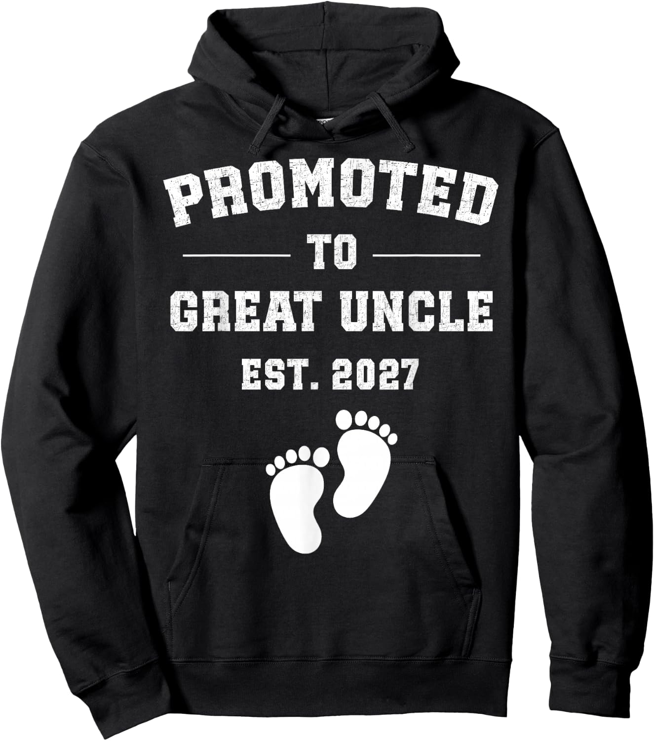 Promoted to Great Uncle Est 2027 Pregnancy Announcement Hoodie - Hoodie | Black