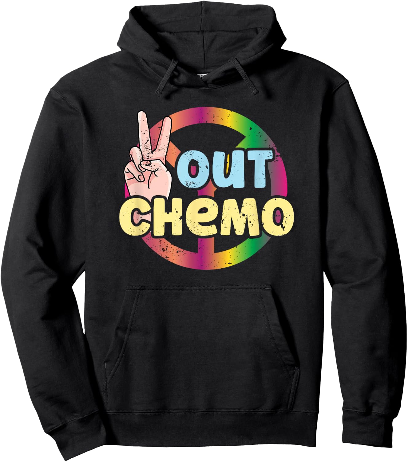 Peace-Out Chemo Cancer Awareness For Fighter Survivor Hoodie - Hoodie | Black