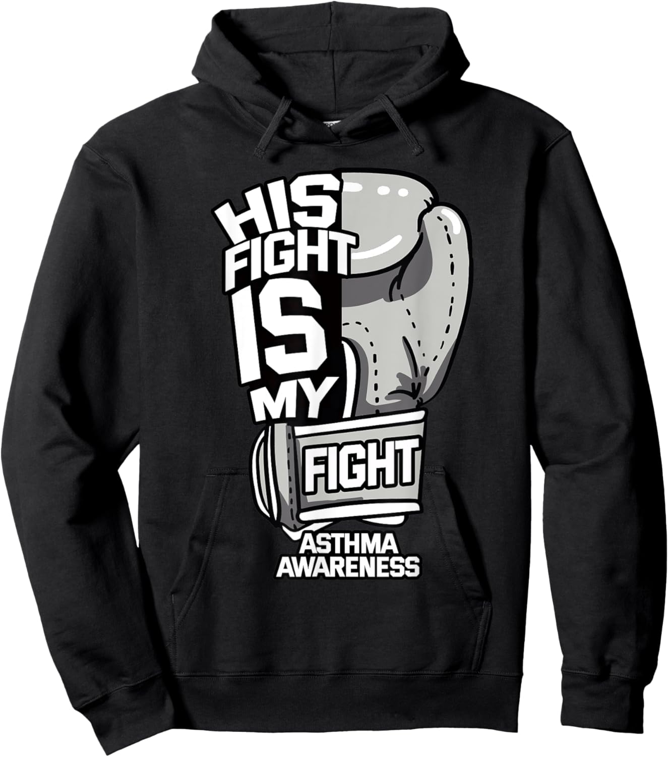 His Fight Is My Fight Asthma Awareness Respiratory Rhinitis Hoodie - Hoodie | Black