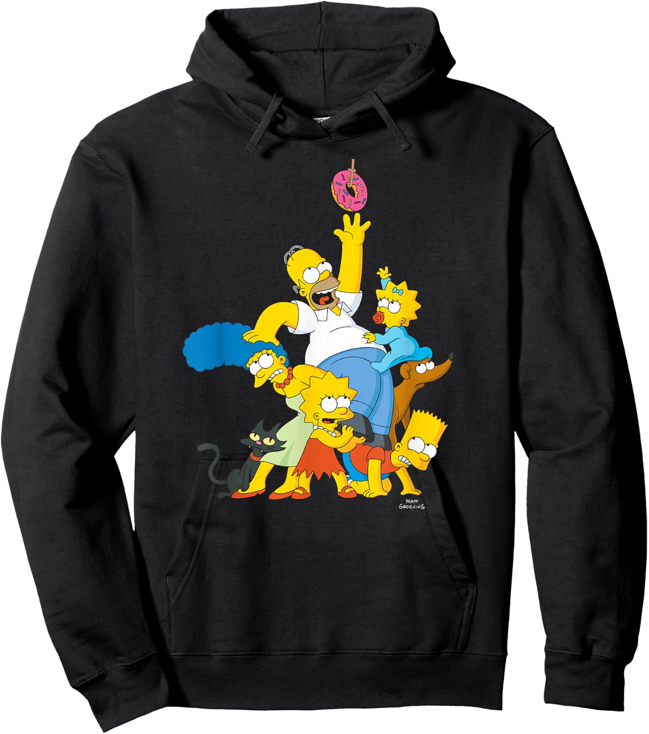 The Simpsons Family Donut Reach Small Hoodie - Hoodie | Black