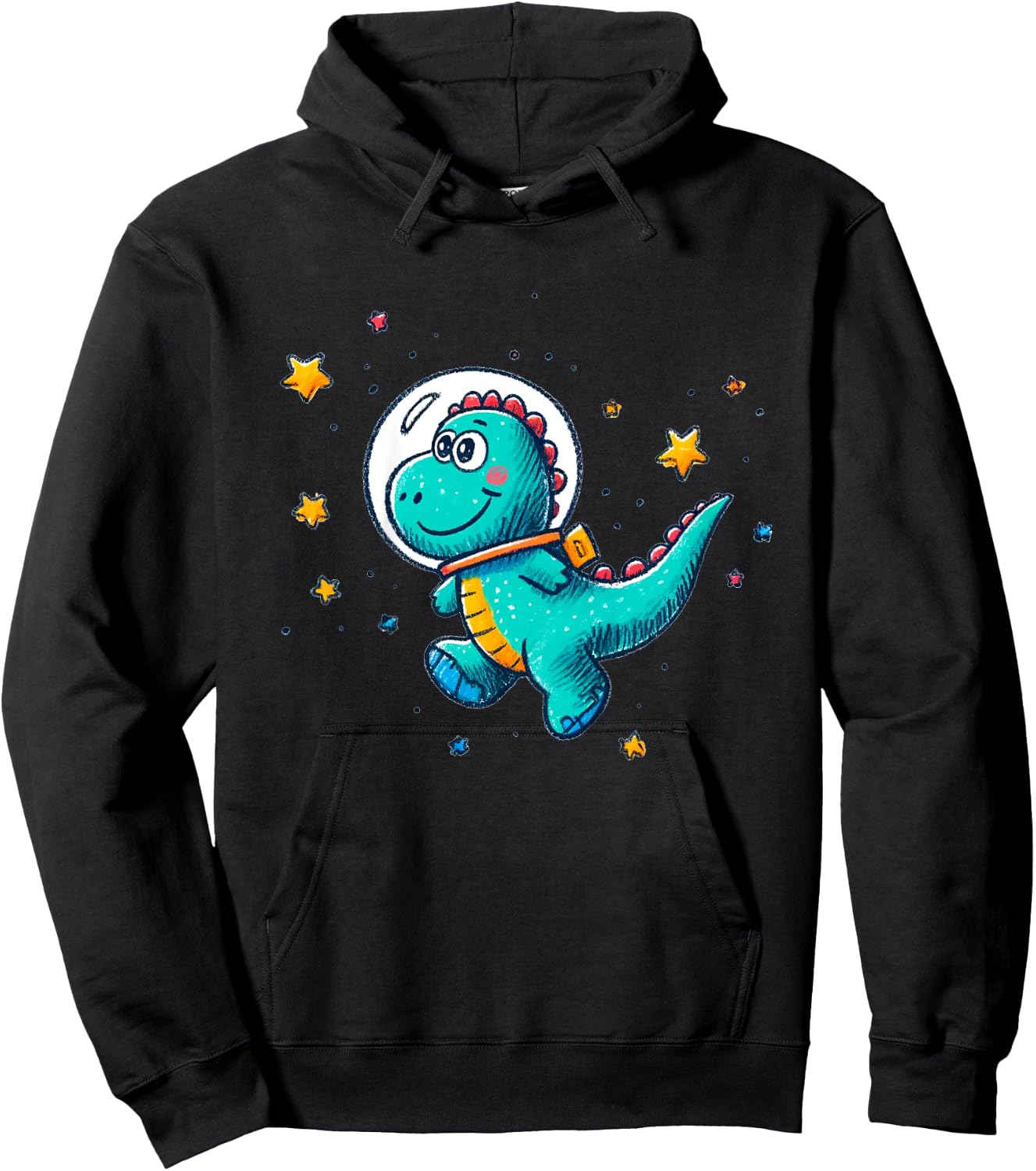 Kids Funny Dinosaur Astronaut Kids for Boys Space Toddler Hoodie - Hoodie | Black