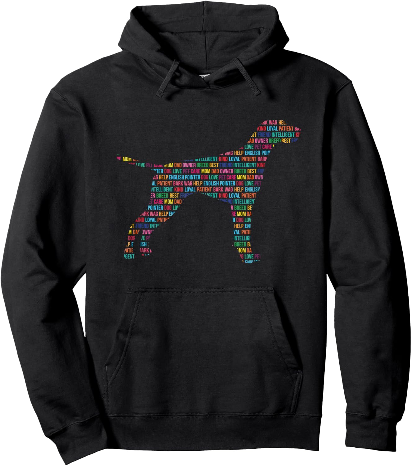 English Pointer Shirt Dog Words Gift Dog Lover Hoodie - Hoodie | Black