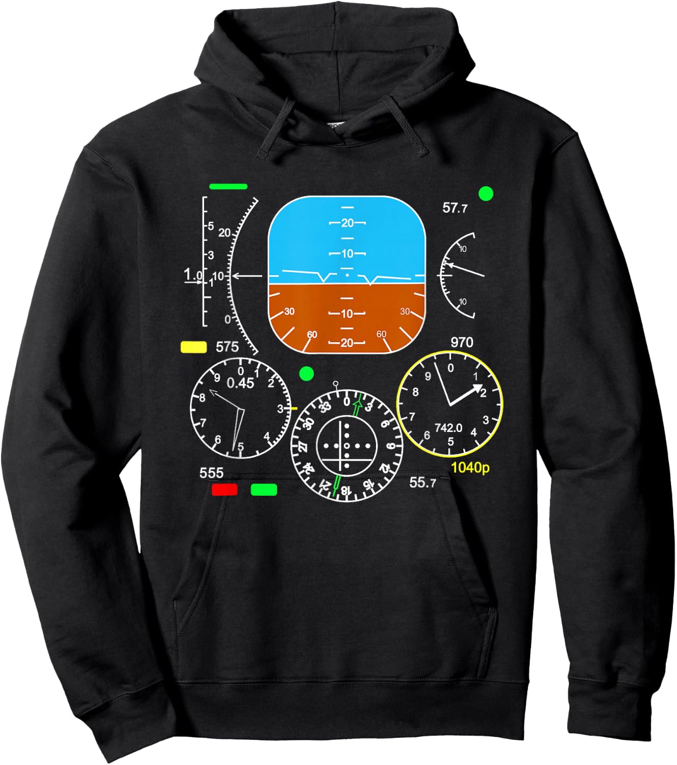 Aeroplane Cockpit Control Panel! Pilot Gift Hoodie - Hoodie | Black