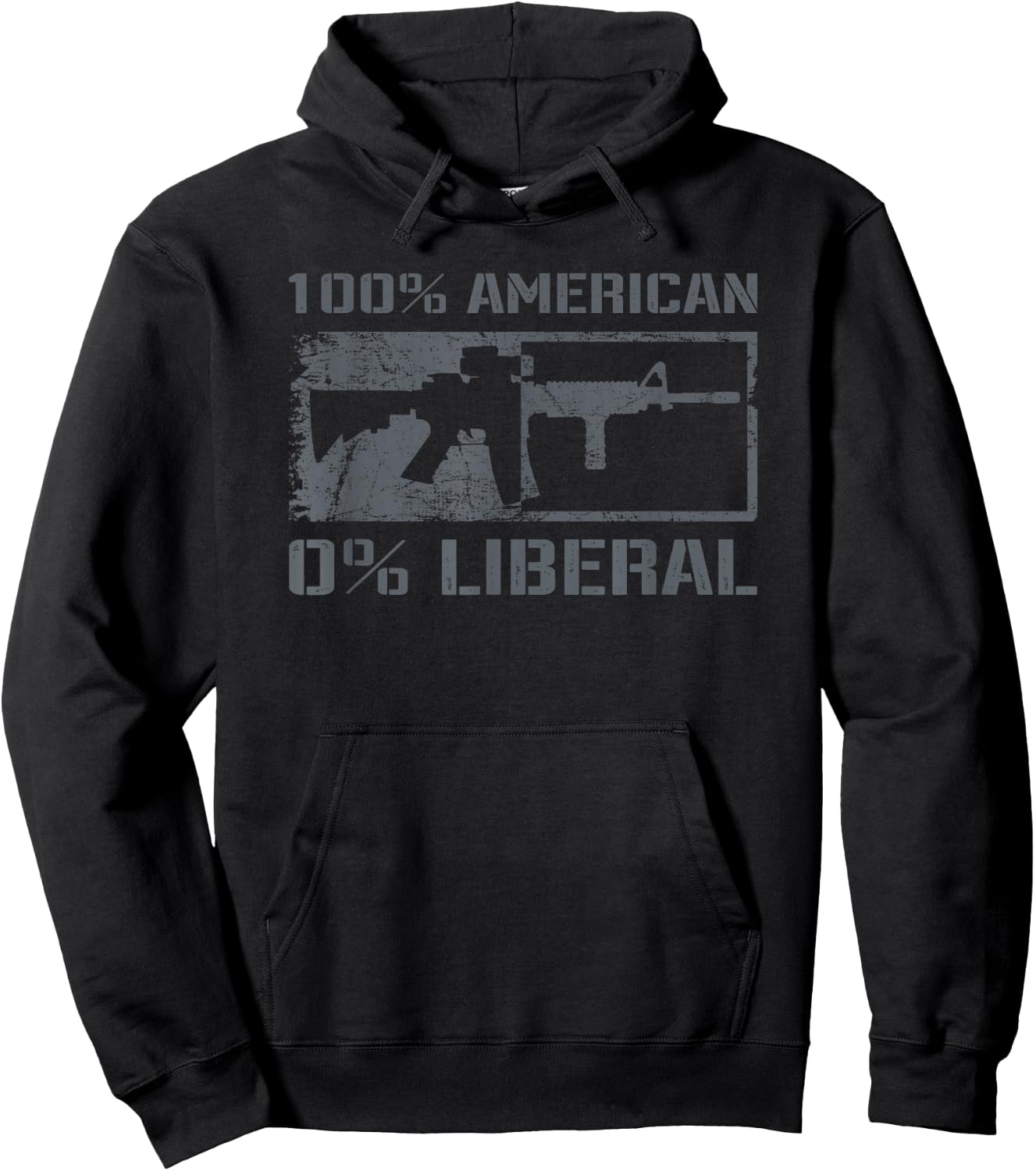 100% American 0% Liberal 2nd Amendment AR15 Rifle Funny Gun Hoodie - Hoodie | Black