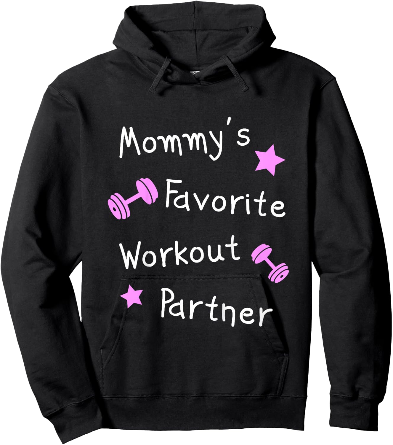 Mommy's Favorite Workout Partner – Kids Cute Fitness (Girls) Hoodie - Hoodie | Black