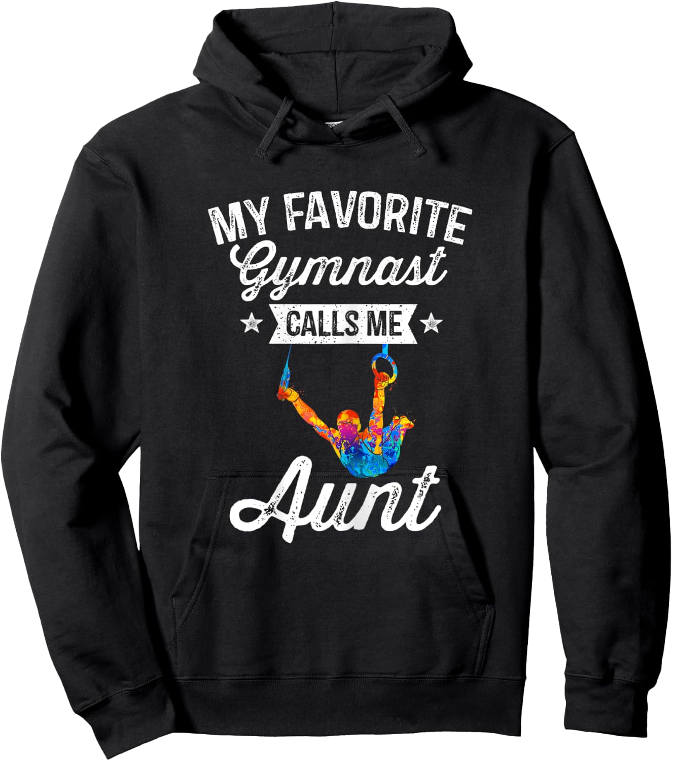 My Favorite Gymnast Calls Me Aunt Gymnastics Auntie Hoodie - Hoodie | Black