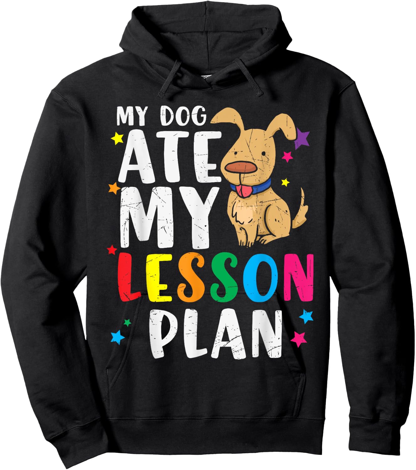 Vintage My Dog Ate My Lesson Plan Gift Retro Men Women Kids Hoodie - Hoodie | Black