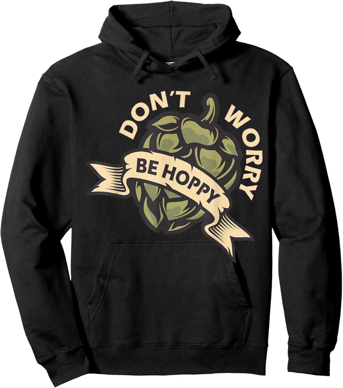 Beer Brewer Home Brewing Craft Beer - Don't Worry Be Hoppy Hoodie - Hoodie | Black