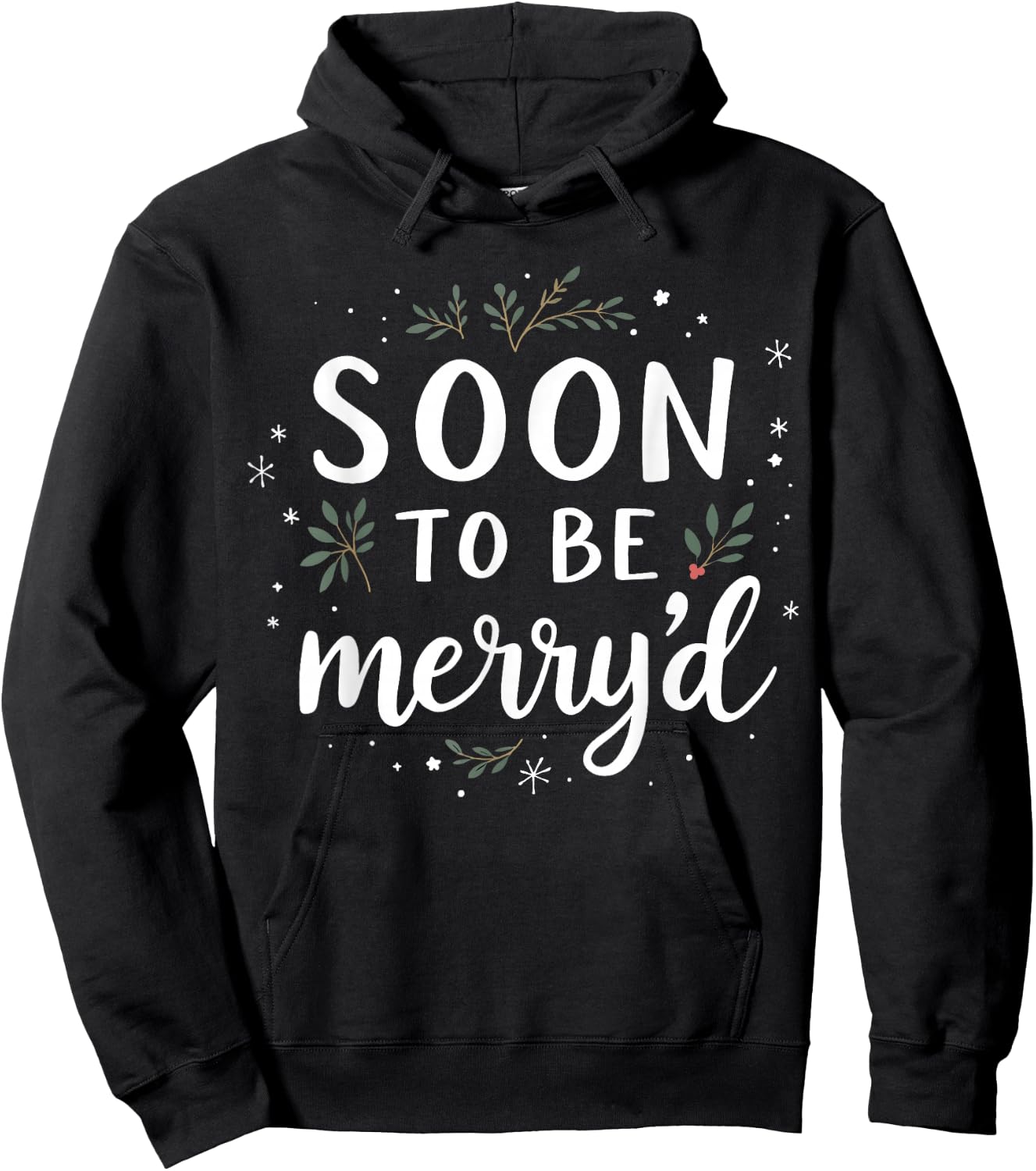 Soon to Be Merry'd Funny Engaged Couples Matching Hoodie - Hoodie | Black