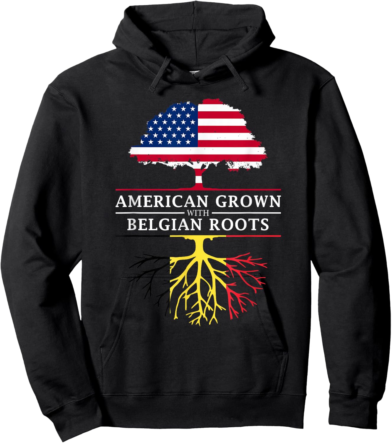 American Grown with Belgian Roots - Belgium Hoodie - Hoodie | Black
