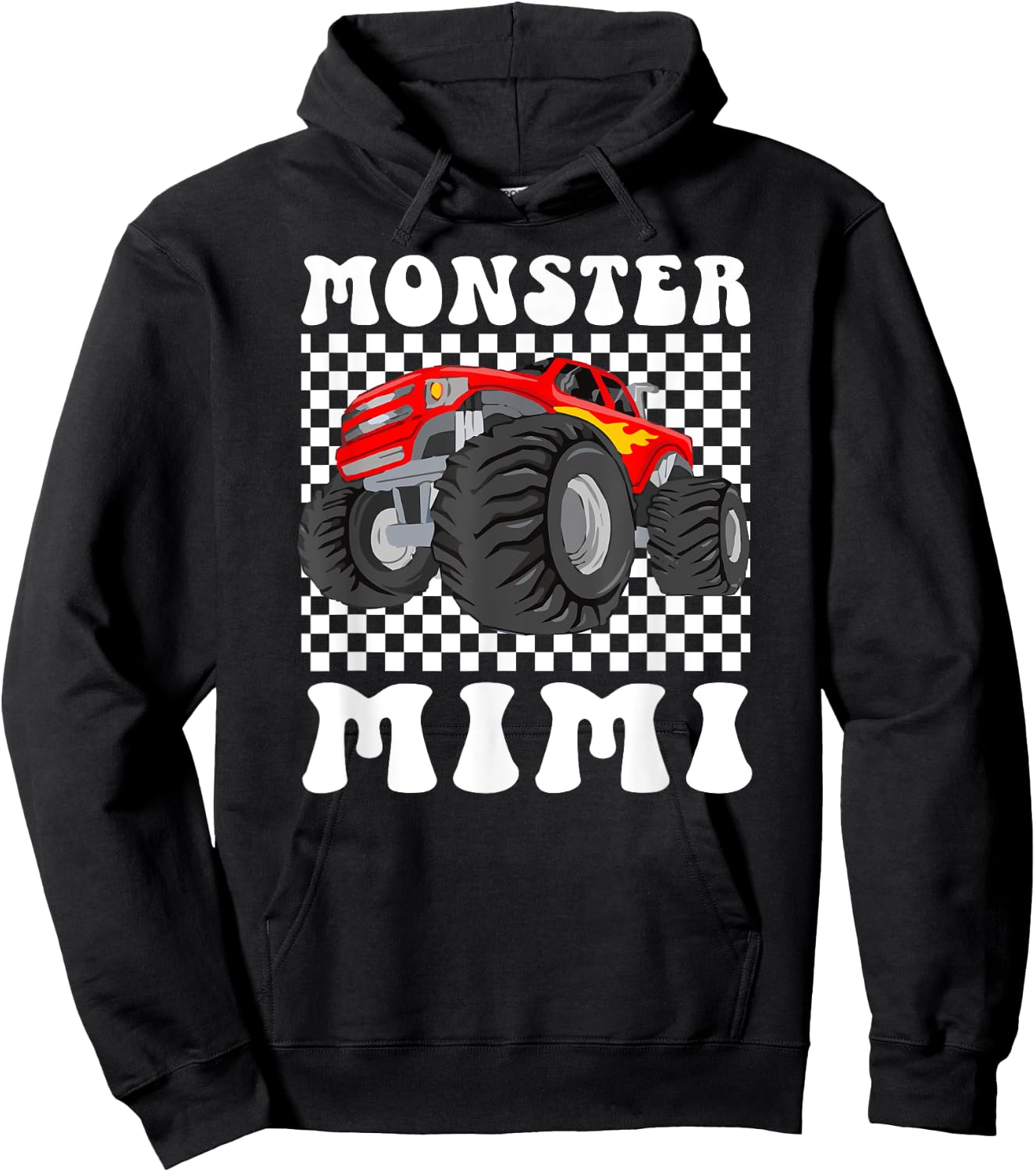 Monster Mimi Groovy Monster Truck Mimi Grandma Hoodie - Hoodie | Black