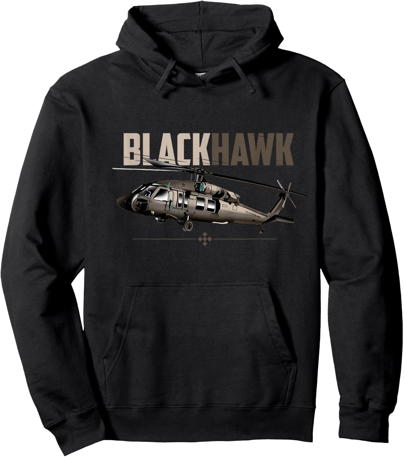 Military Blackhawk Helicopter Airplane Hoodie - Hoodie | Black