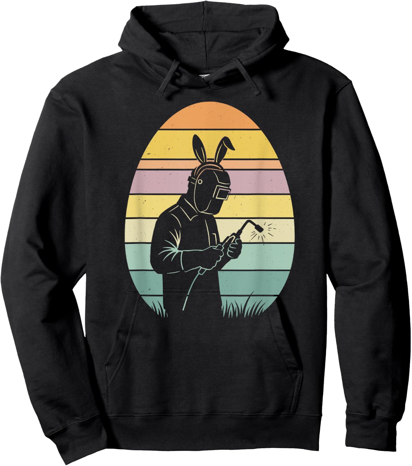 Retro Welding Easter Egg Easter Day Welder Kids Hoodie - Hoodie | Black