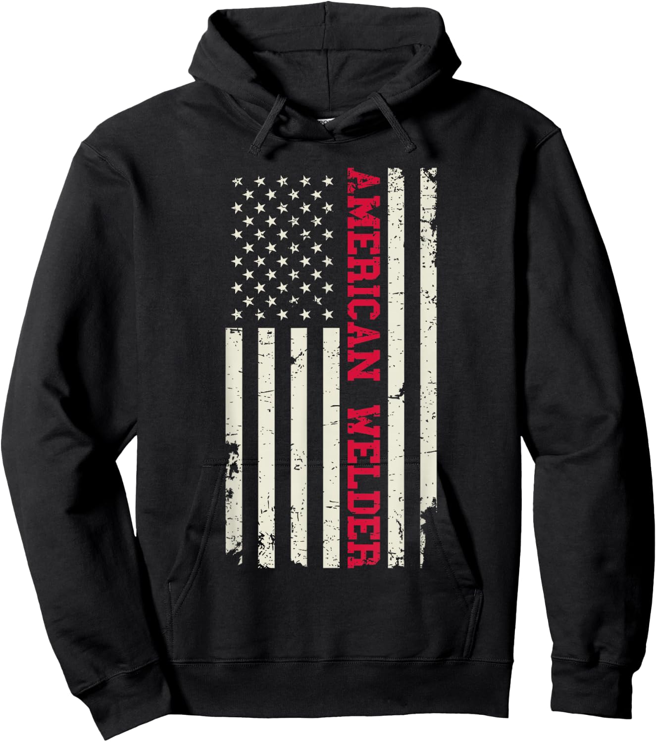 American Welder US Flag Blood Sweat Pride Patriotic Welding Hoodie - Hoodie | Black