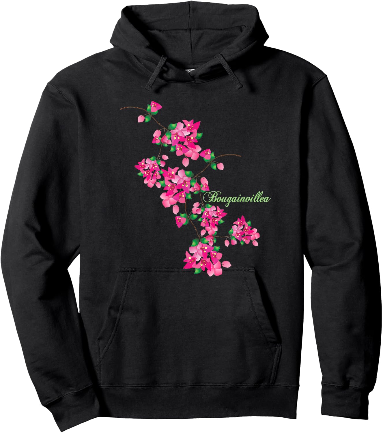 Spring, Summer, Flowers, Bougainvillea, Bright Blossoms Women Girls Kids Hoodie - Hoodie | Black