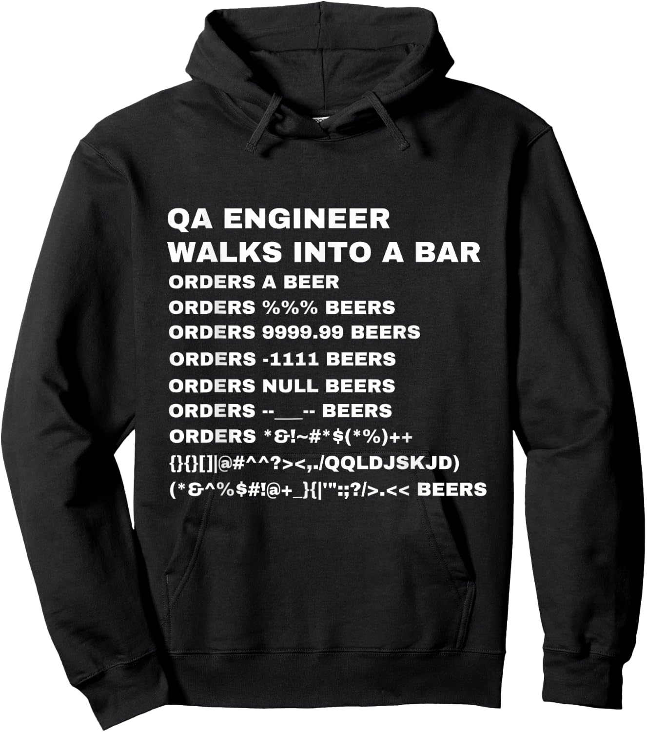 QA Engineer Walks into a Bar Hoodie - Hoodie | Black