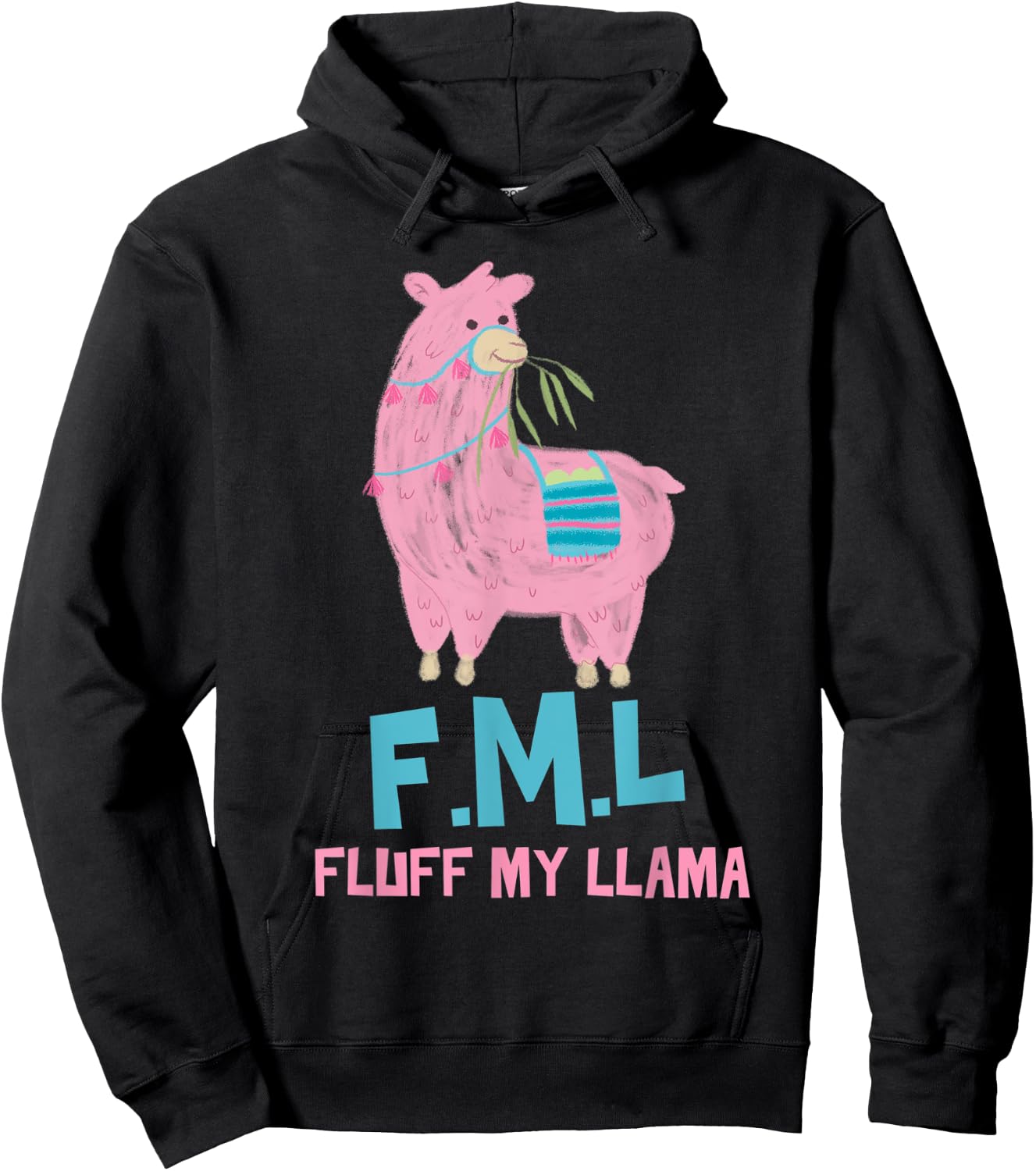 FML Fluff My Llama Cute Animal Hoodie - Hoodie | Black