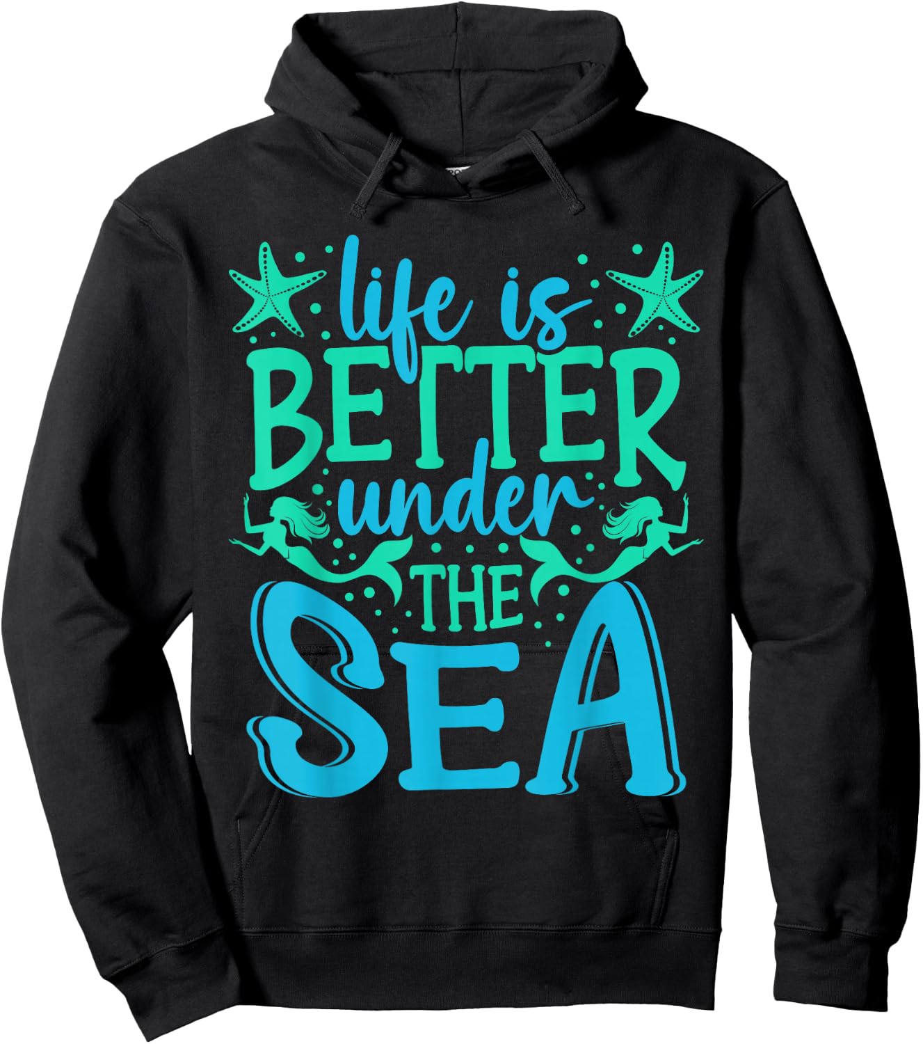 Mermaid Life Under The Sea Vacation Marine Biologist Hoodie - Hoodie | Black