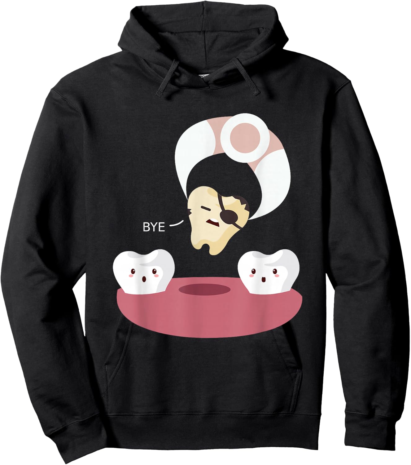 Dentistry Funny Pirate Teeth Tooth Extraction Humor Dentist Hoodie - Hoodie | Black