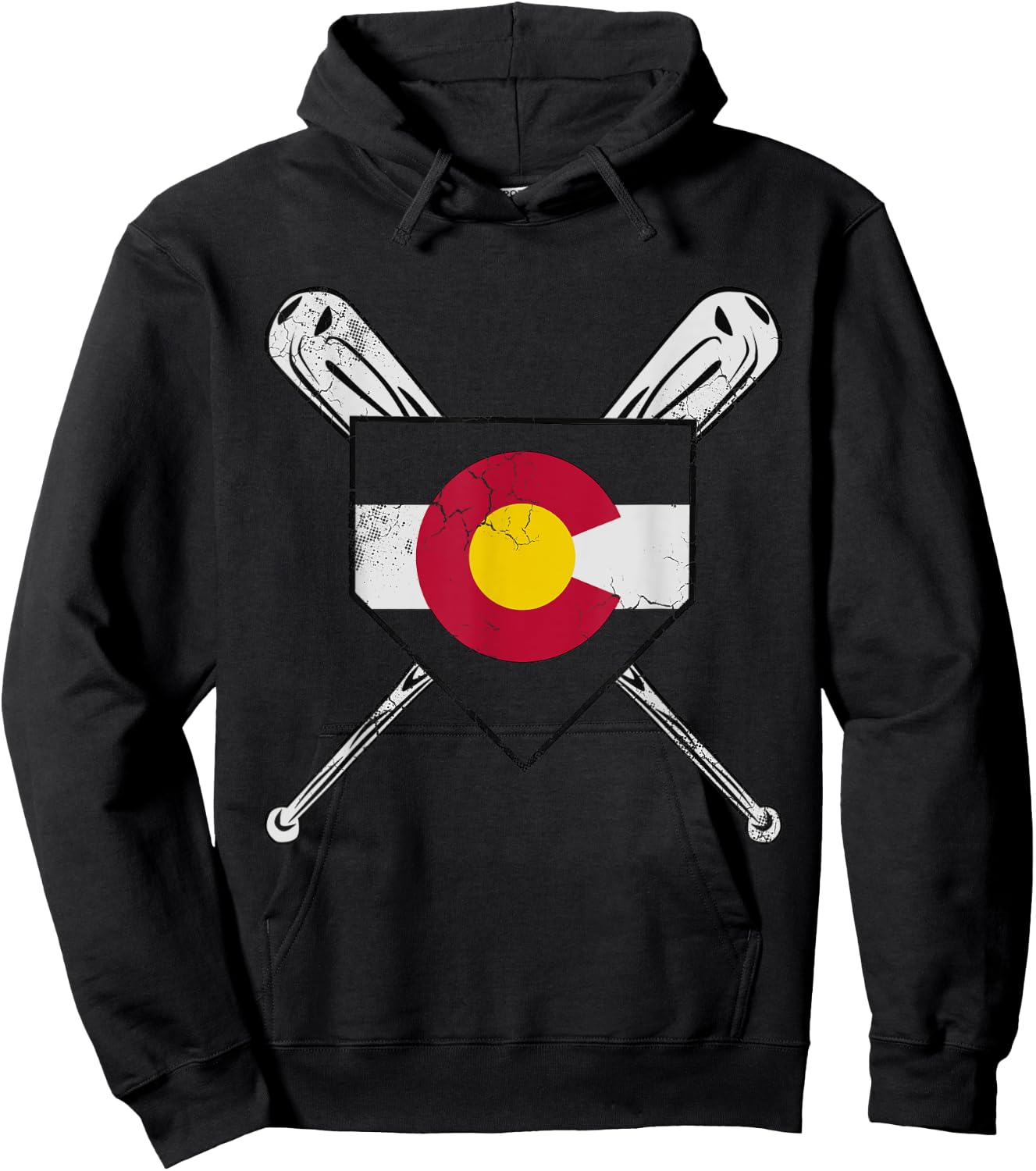 Colorado Flag Baseball Home Team Player Coach Mom Dad Hoodie - Hoodie | Black