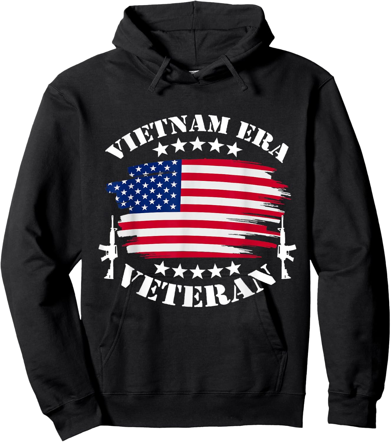 Vietnam Veteran I Vietnam Era USA Flag Gift Hoodie - Hoodie | Black