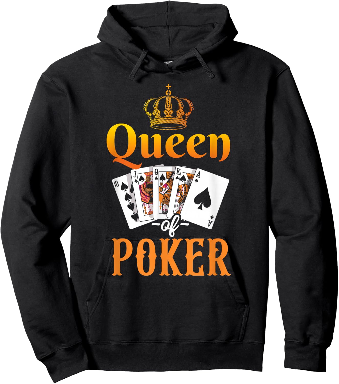 Poker Vintage Queen Of Poker Hoodie - Hoodie | Black