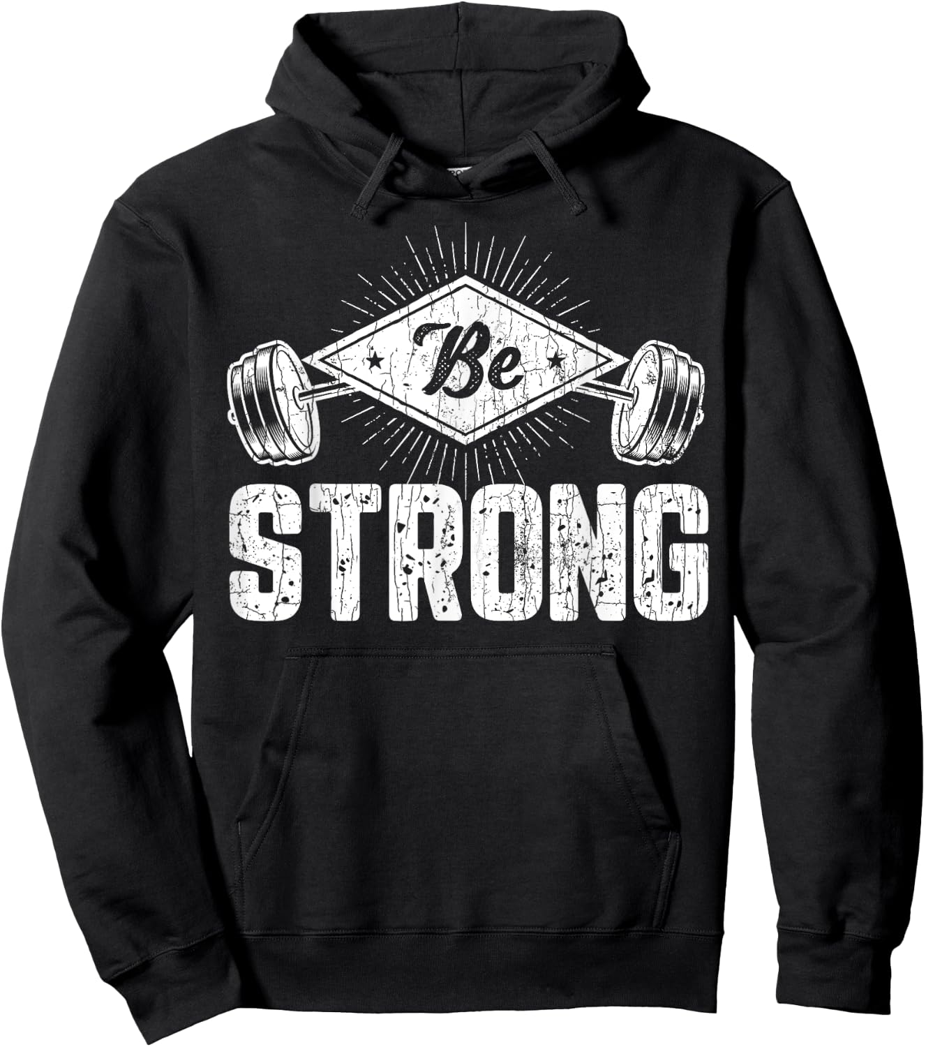 Be Strong Funny Gym Motivational Graphic Hoodie - Hoodie | Black