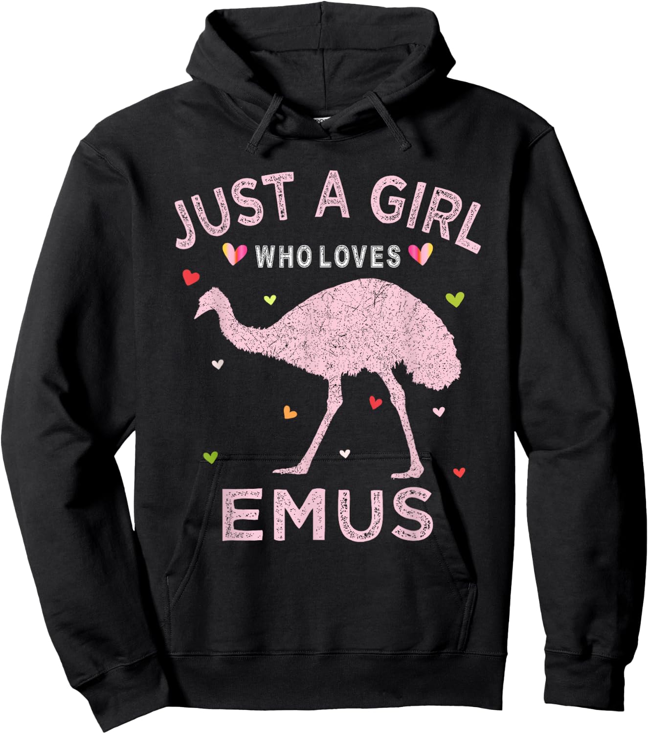 Emu Bird Lover Gift Just A Girl Who Loves Emus Hoodie - Hoodie | Black
