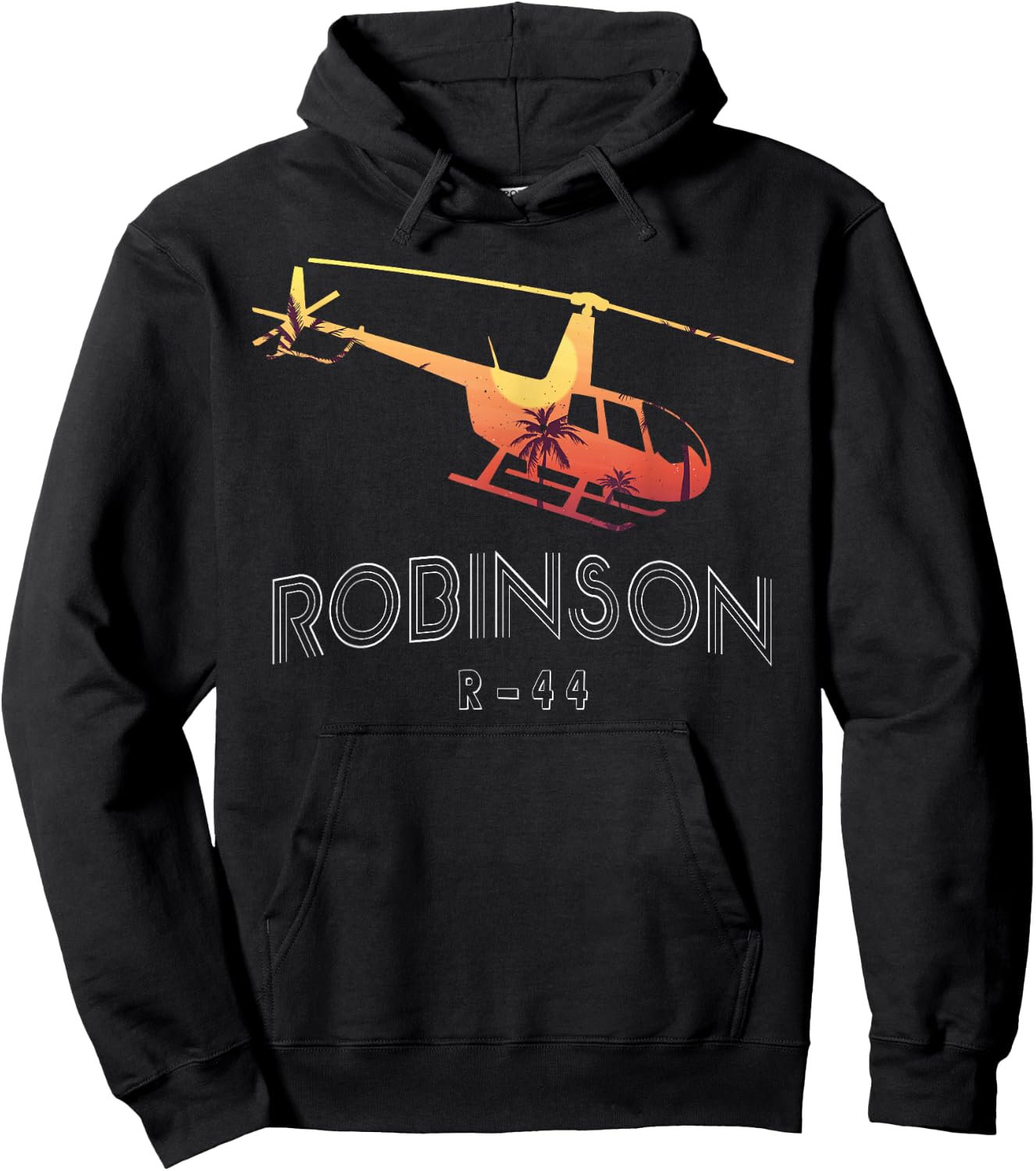 Robinson R44 Helicopter Aviator Pilot Gift Hoodie - Hoodie | Black