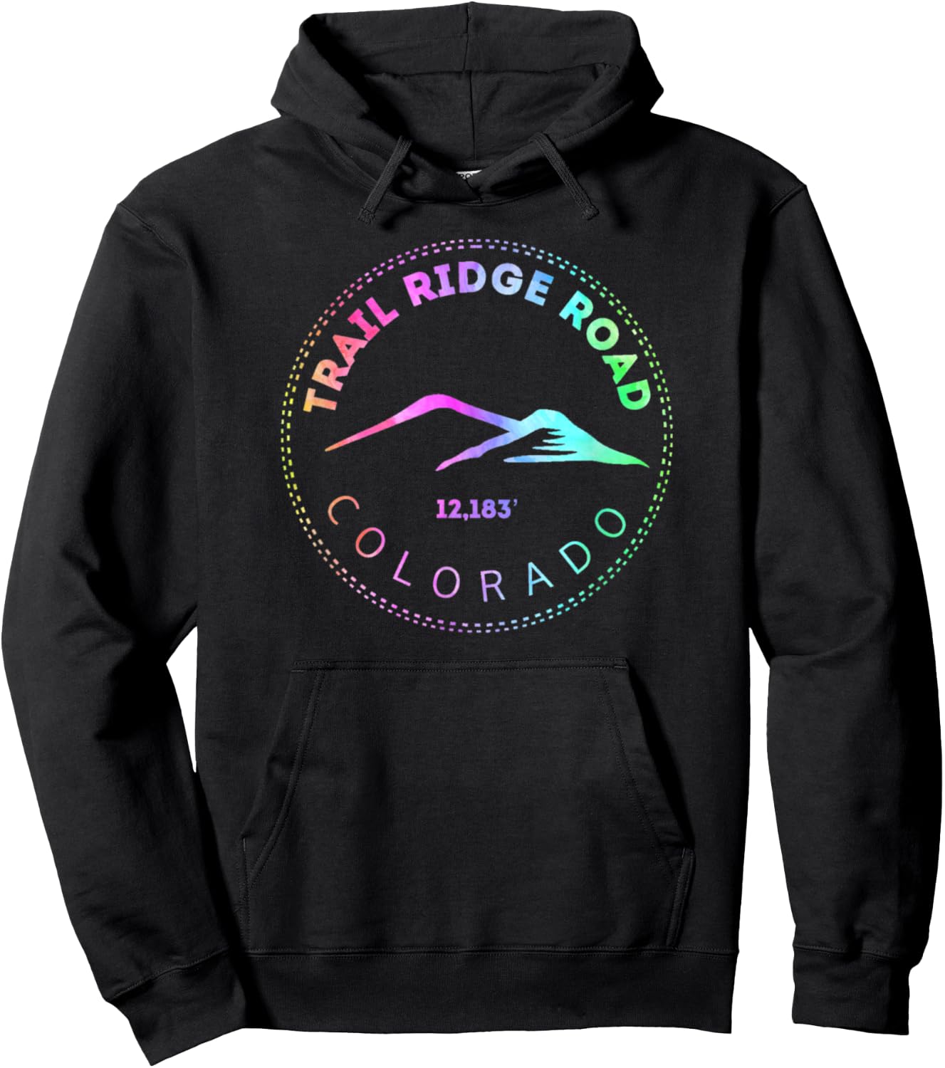 Trail Ridge Road Tie Dye - Elevated Colorado Scenic Byway Hoodie - Hoodie | Black