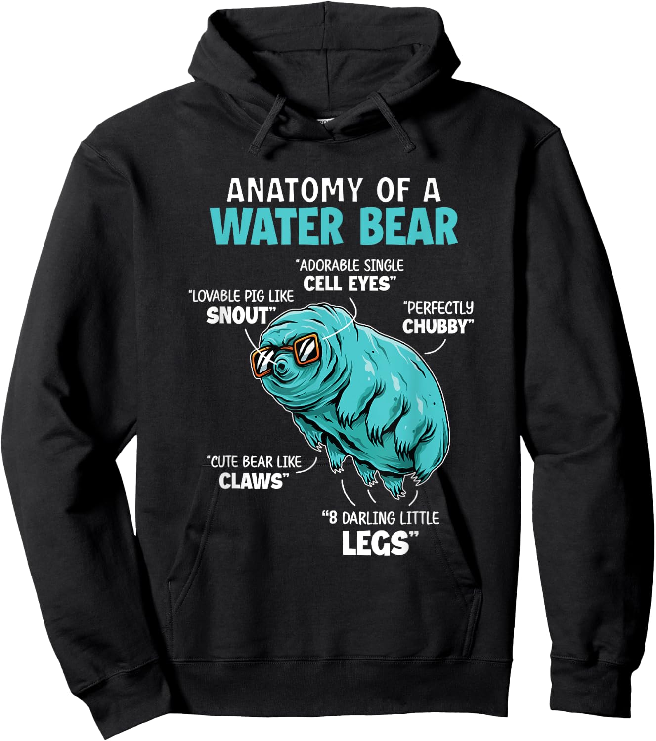 Tardigrade Anatomy Water Bear Funny Science Microbiology Art Hoodie - Hoodie | Black