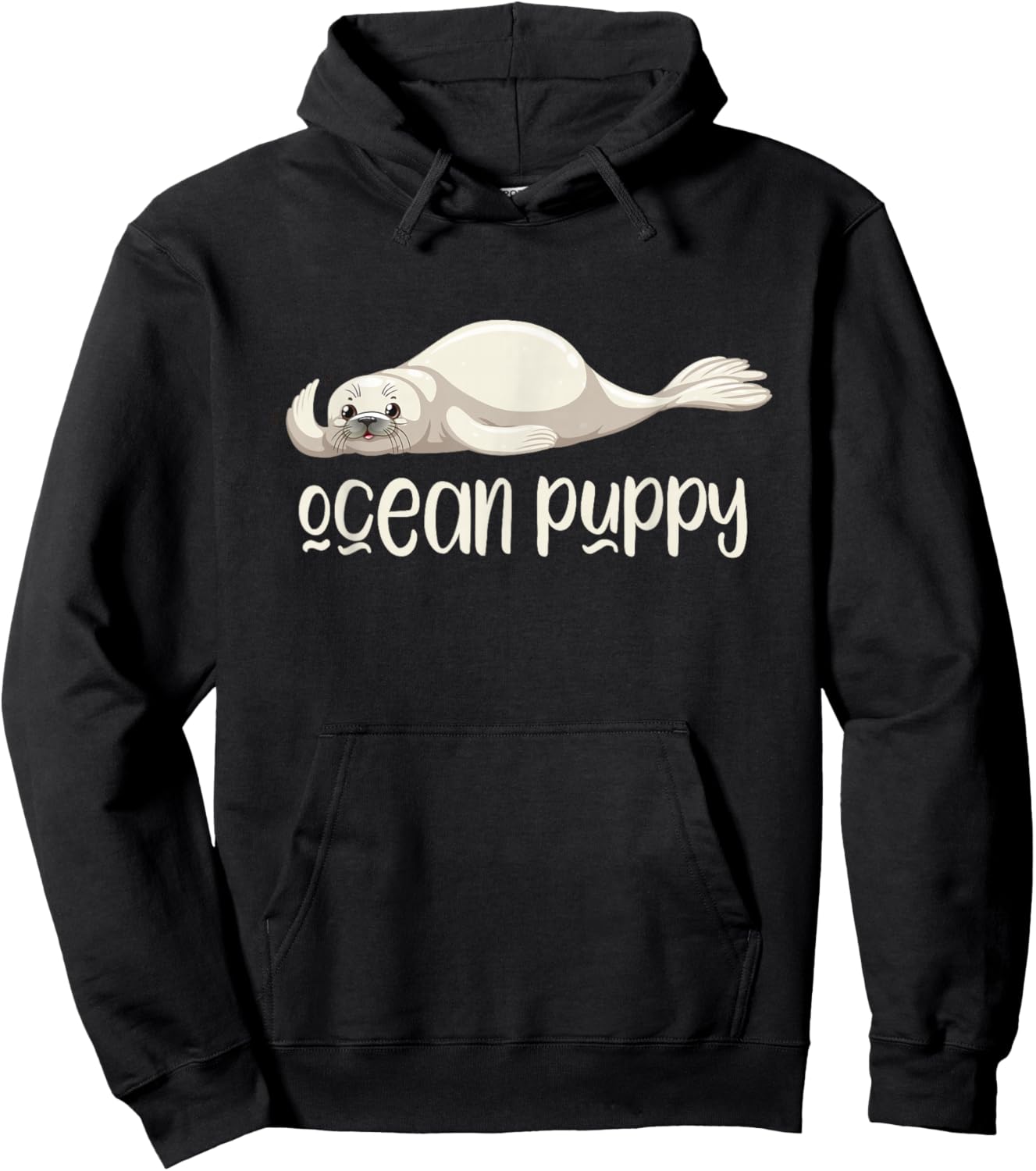 Ocean Puppy Seal Kids Gift Cute Sea Lion Hoodie - Hoodie | Black