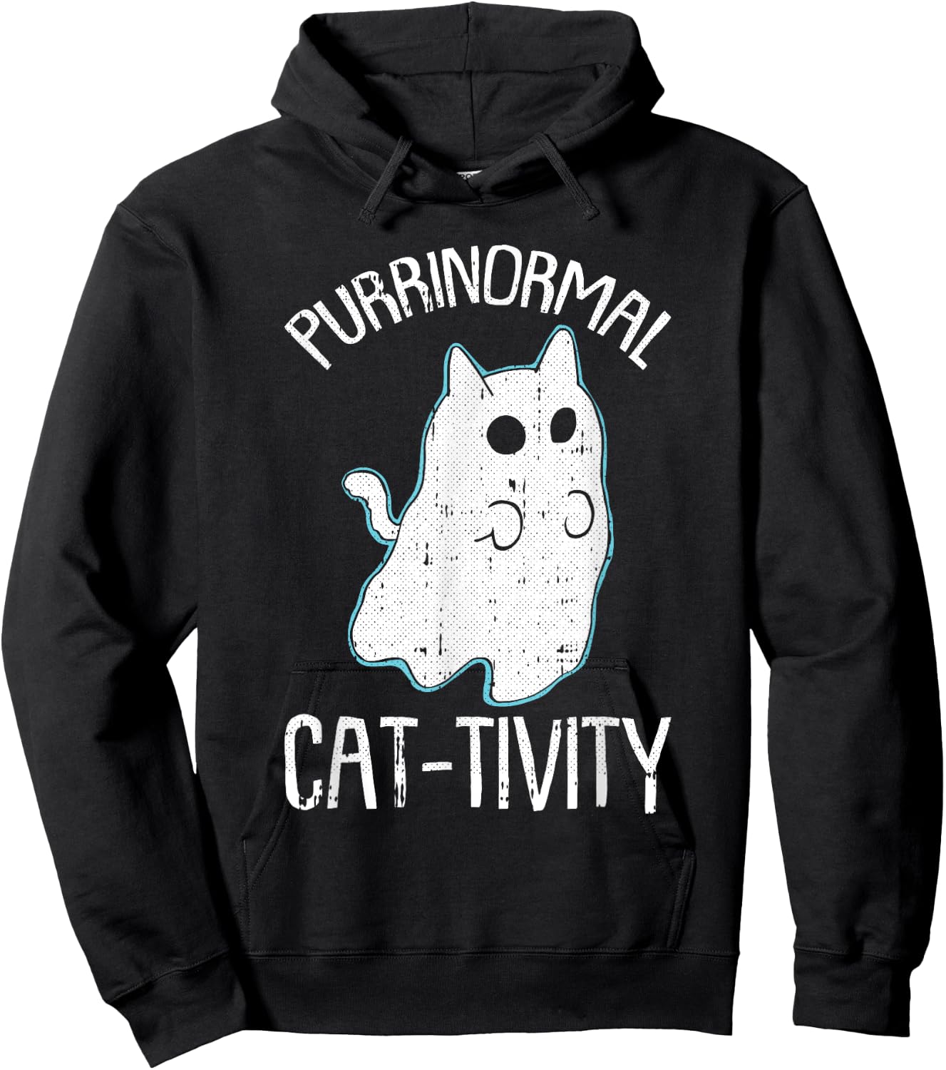 Purranormal Cat-ivity Lazy Halloween Costume Funny Kitty Pun Hoodie - Hoodie | Black