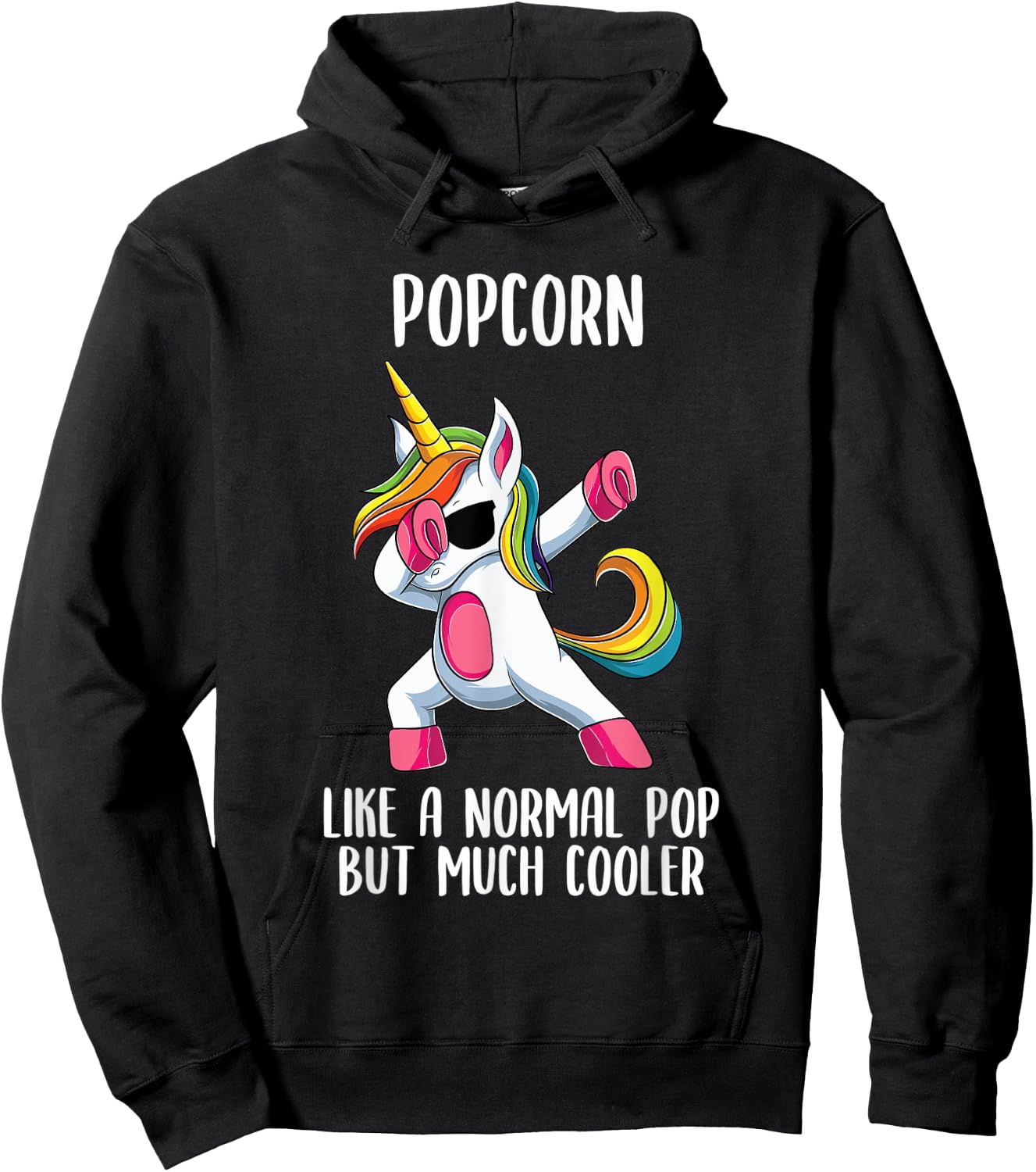 Unicorn Pop Girl Birthday Party Apparel PopCorn Cute Hoodie - Hoodie | Black