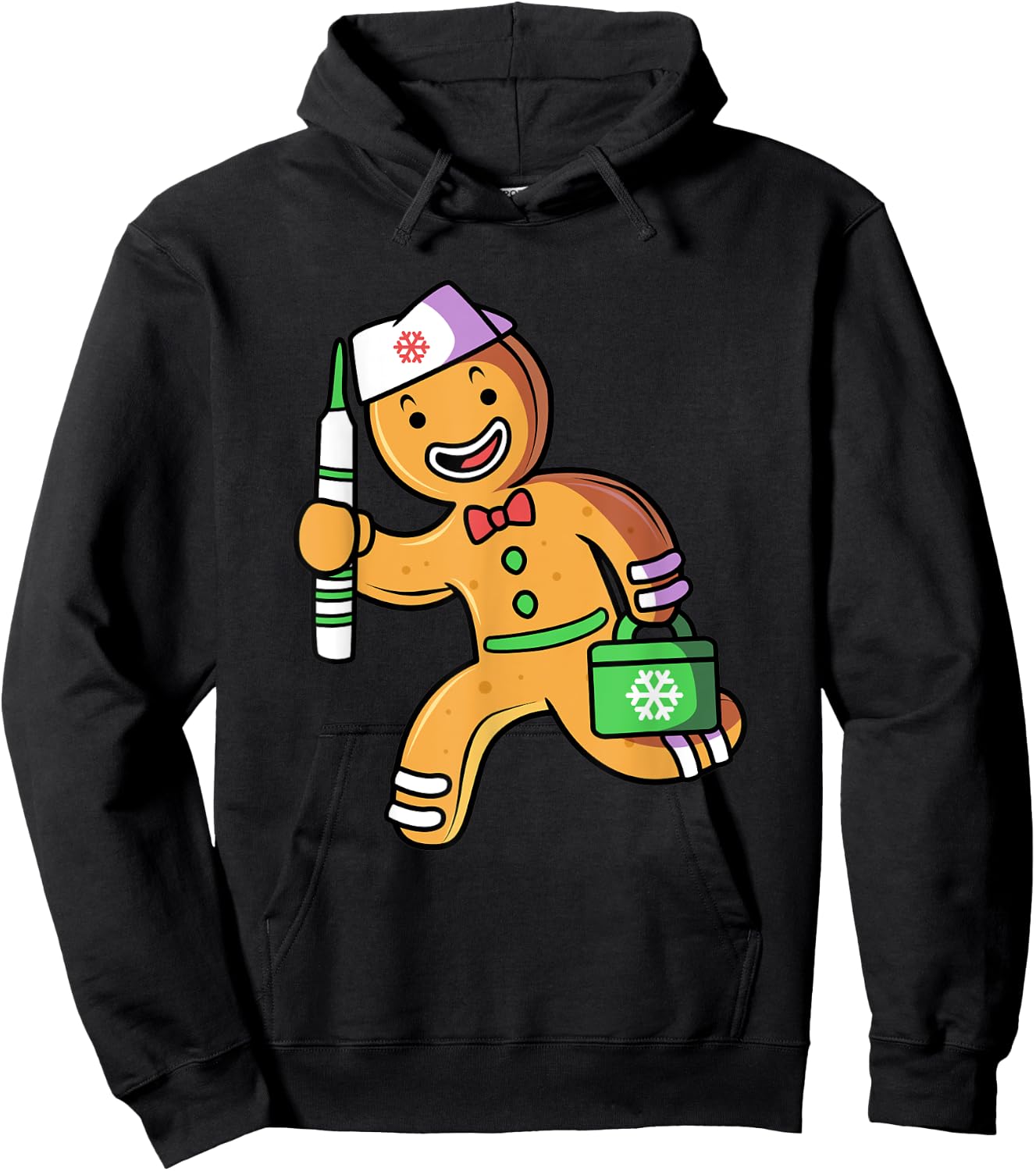 Gingerbread Man Christmas Gingerbread Nurse Hoodie - Hoodie | Black