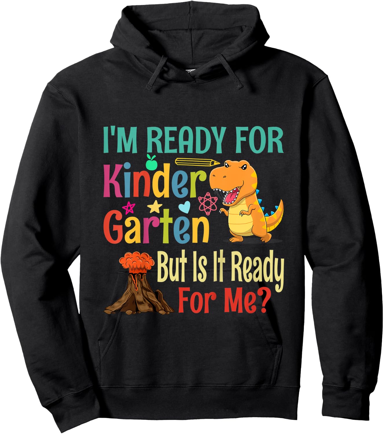 Kids First Day Of School Outfits For Girls Kindergarten Hoodie - Hoodie | Black