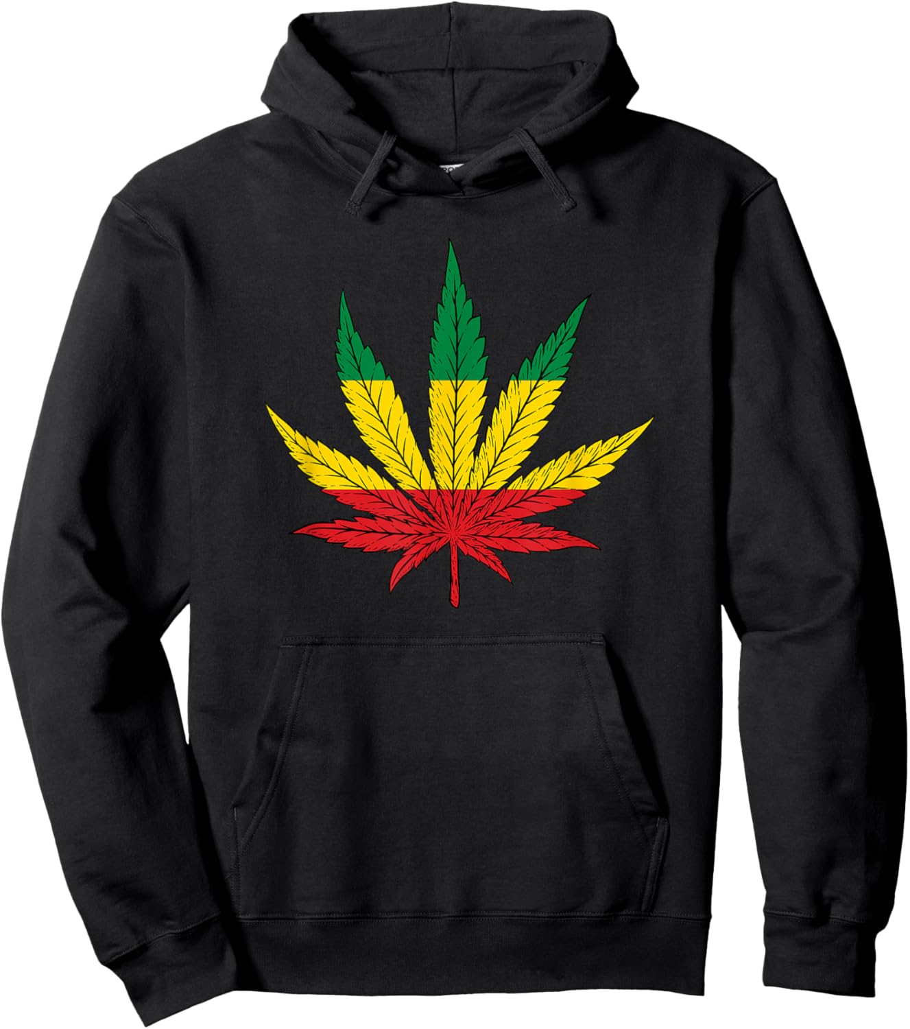 Rastafari Reggae Music Weed Leaf Hoodie - Hoodie | Black