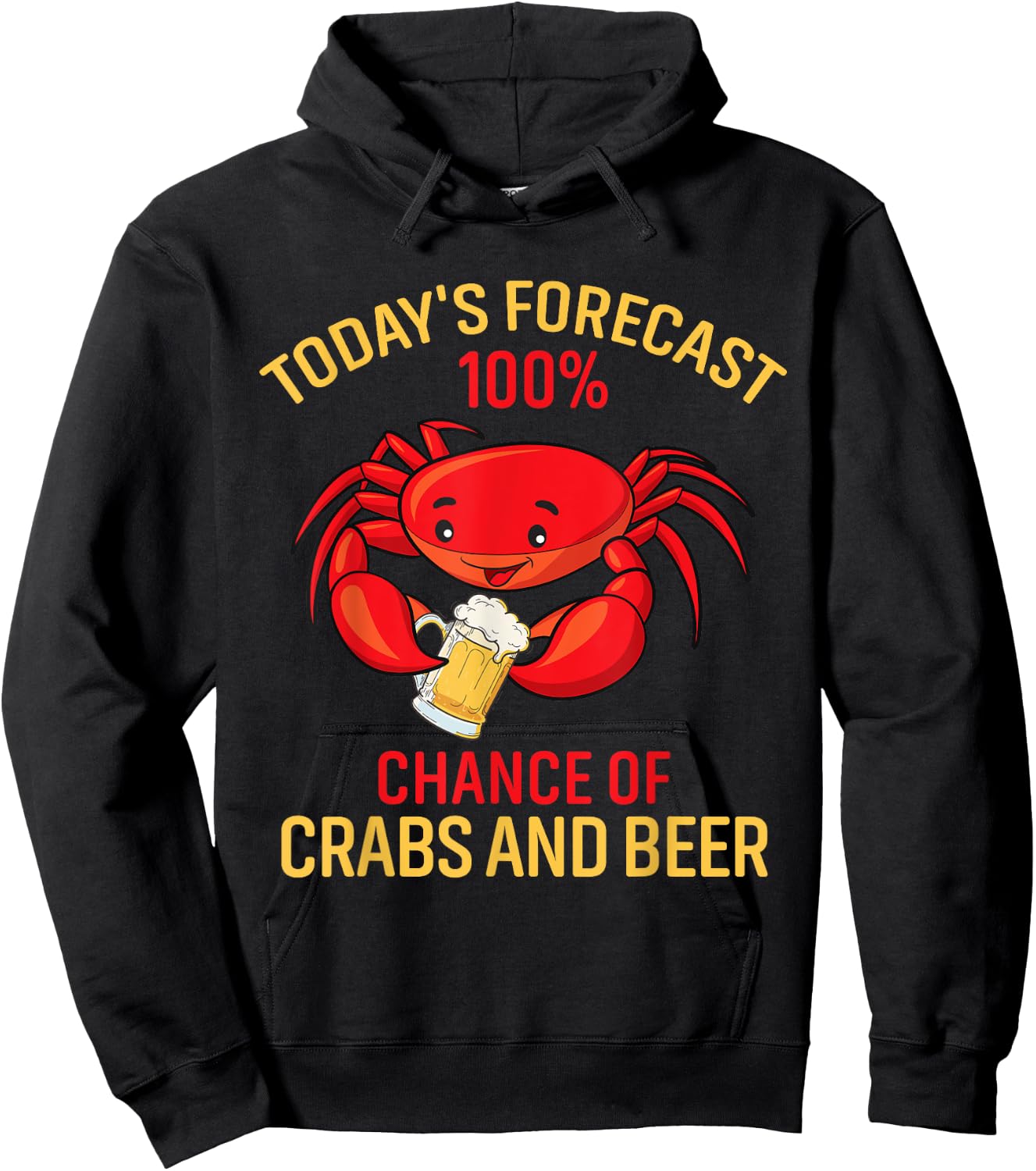 Funny Crabs and Beer Crabbing Crab Lover Gift Hoodie - Hoodie | Black
