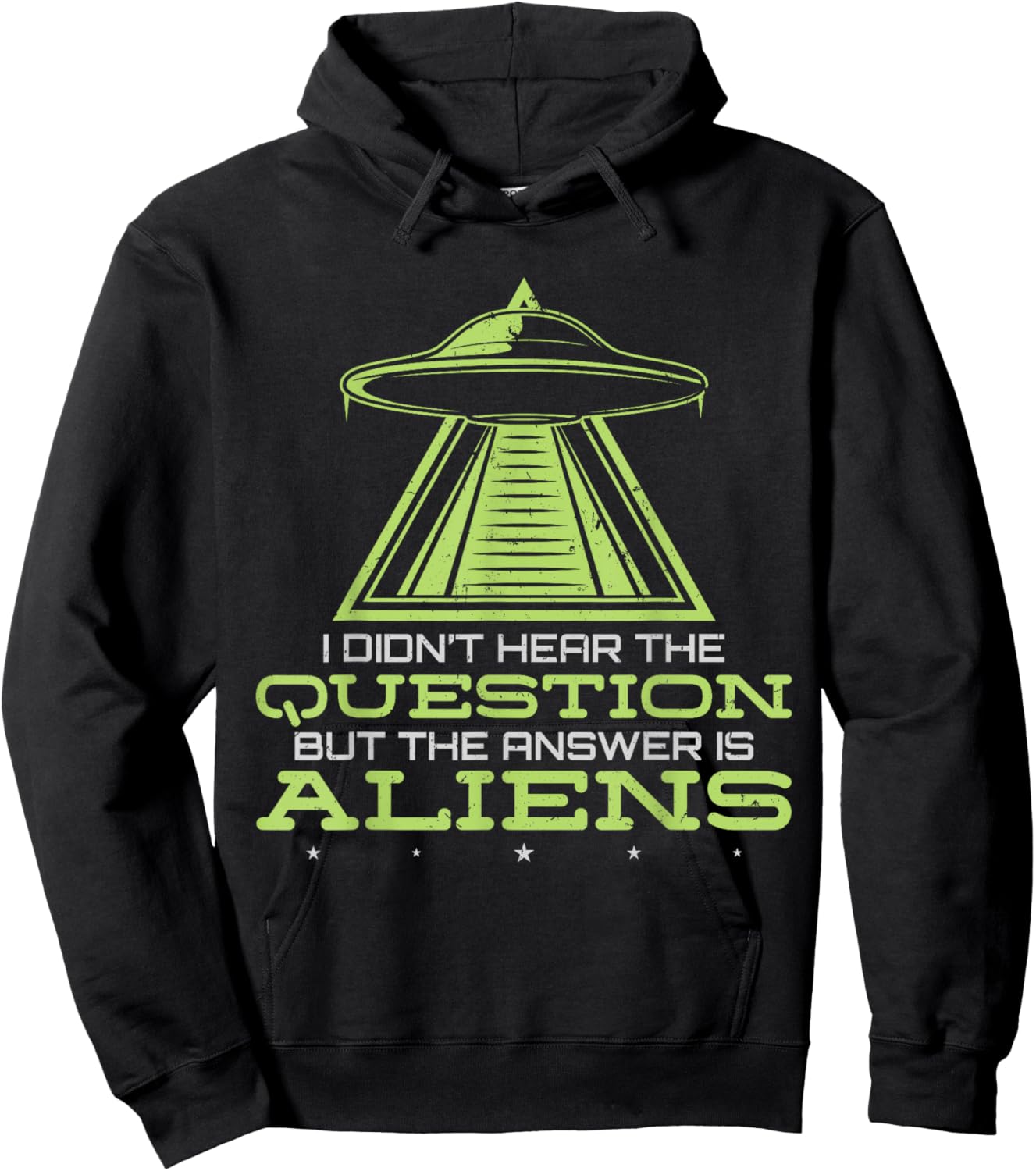 UFO Flying Saucer But The Answer Is Alien Hoodie - Hoodie | Black