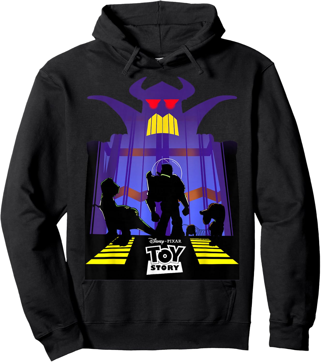 Disney Pixar Toy Story Zurg Frame Buzz Silhouette Logo Hoodie - Hoodie | Black
