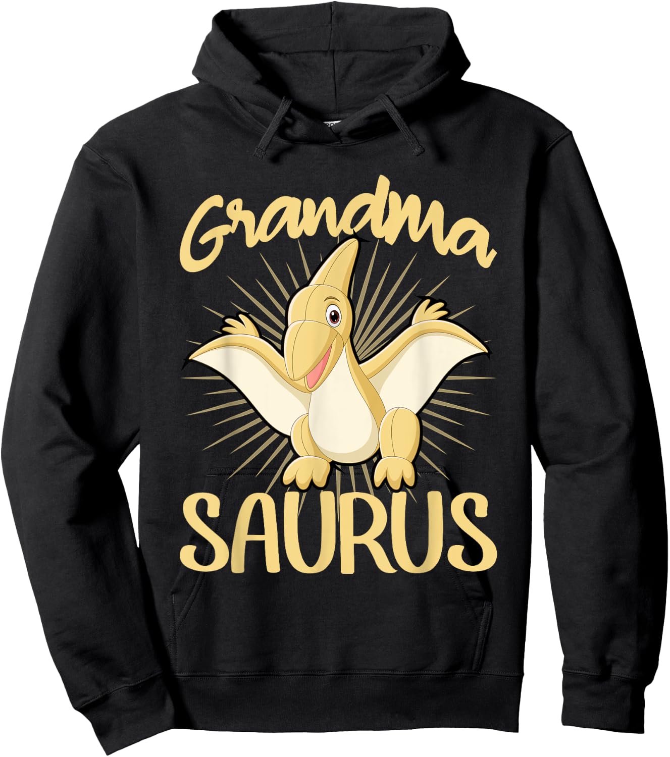 Grandma Saurus Cute Dinosaur Hoodie - Hoodie | Black