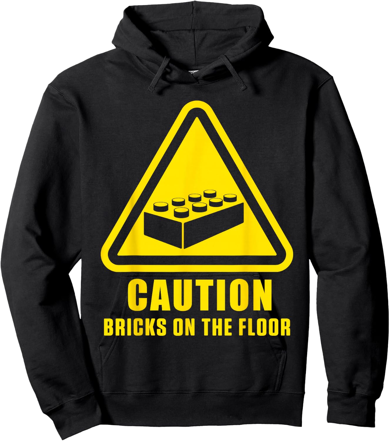 Caution Bricks On Floor Building Blocks Master Builder Hoodie - Hoodie | Black