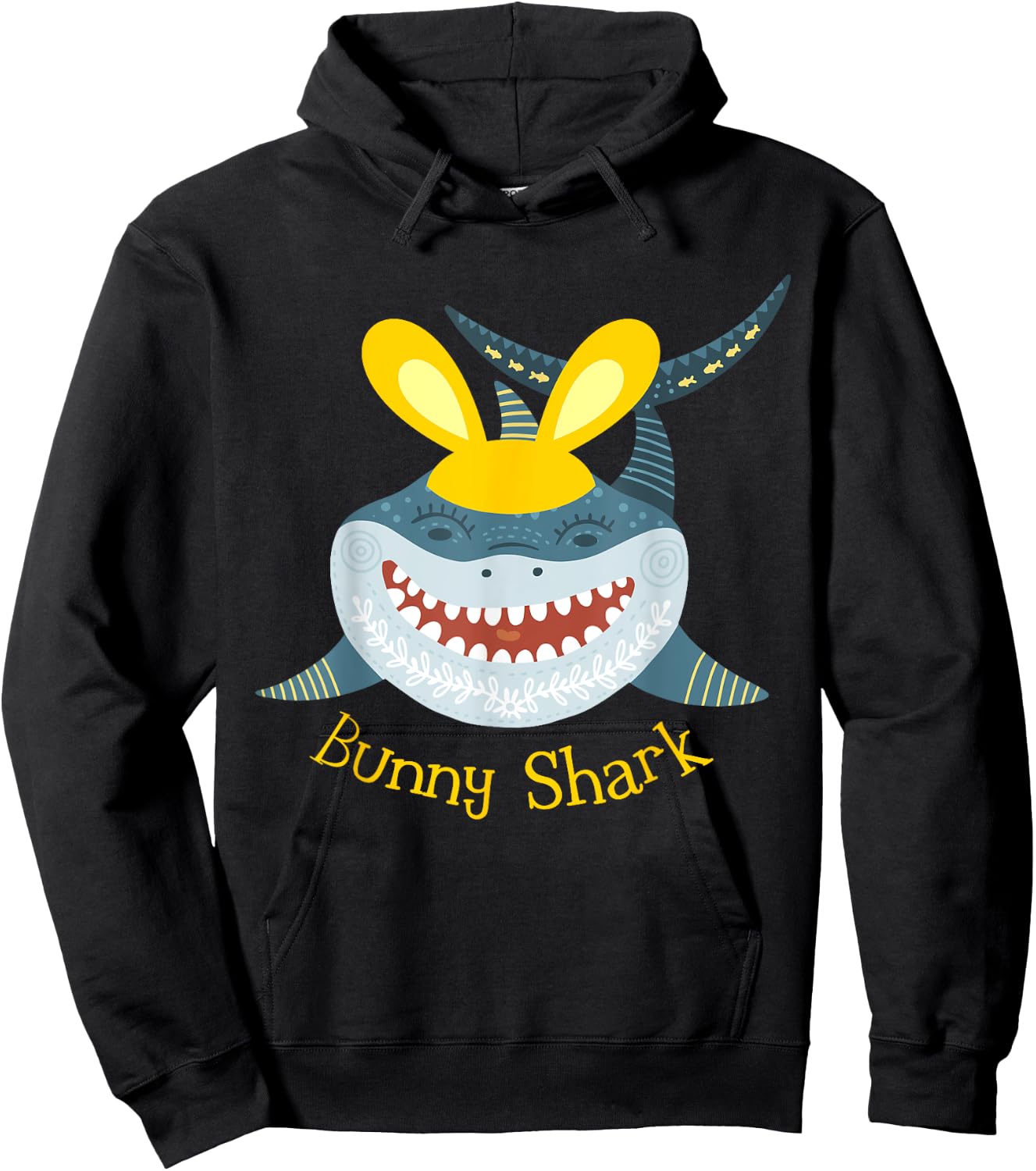 Bunny Shark Funny Easter for Boys, Girls, Men, and Women Hoodie - Hoodie | Black