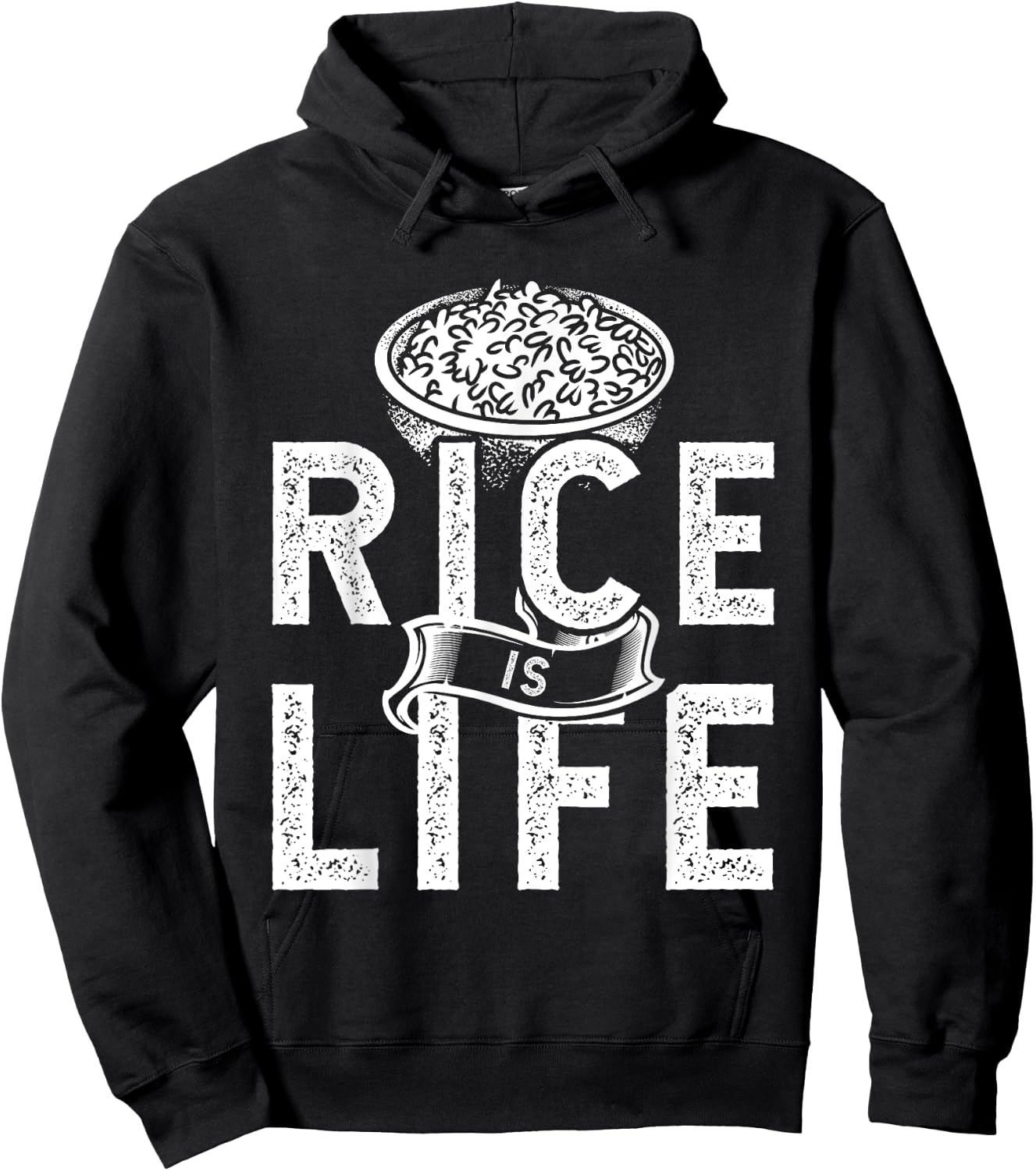 Funny Rice Design Women Rice Asian Food Dish Lovers Hoodie - Hoodie | Black