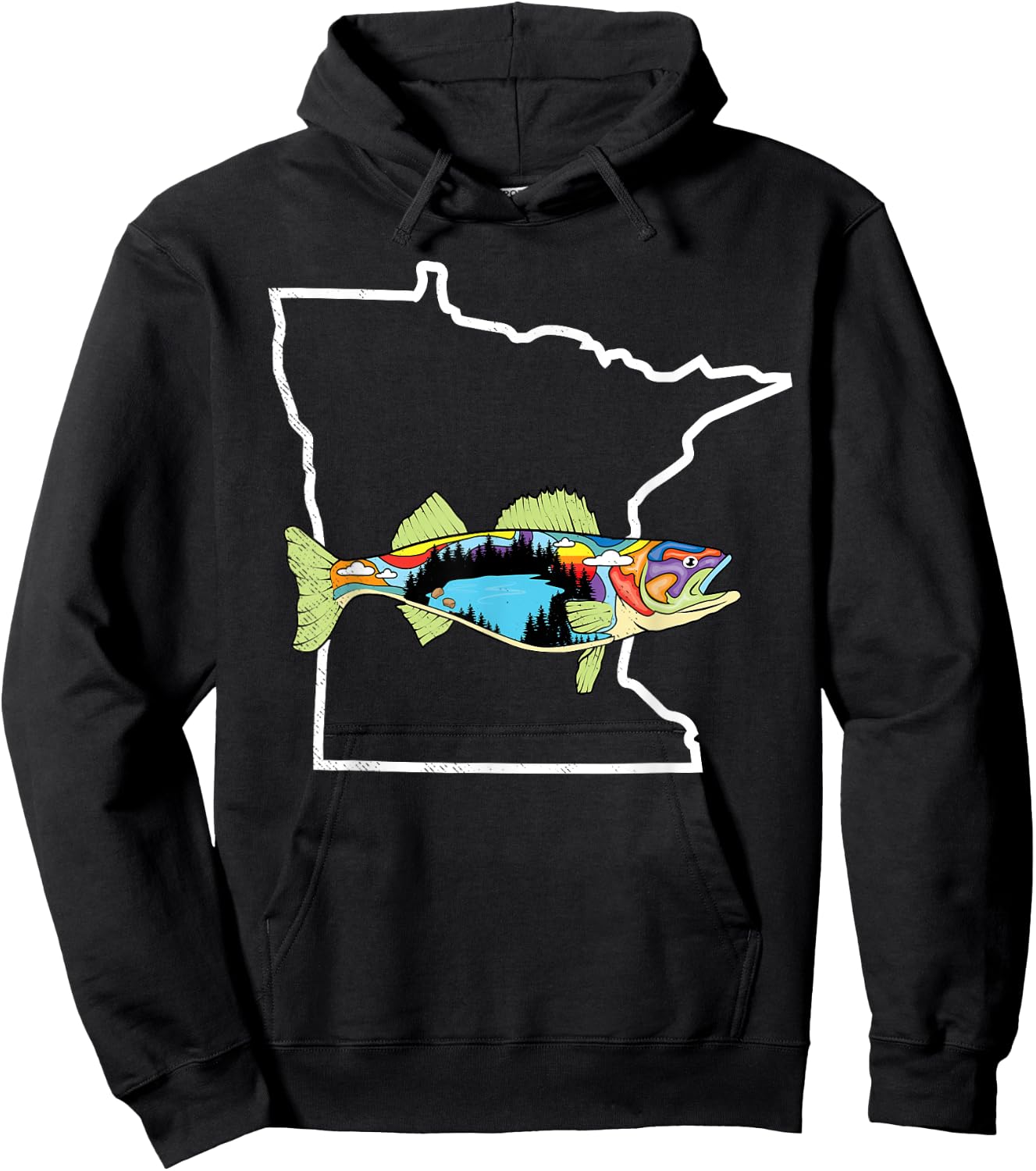 Minnesota Walleye Fishing Freshwater Fisherman Walleye Fish Hoodie - Hoodie | Black