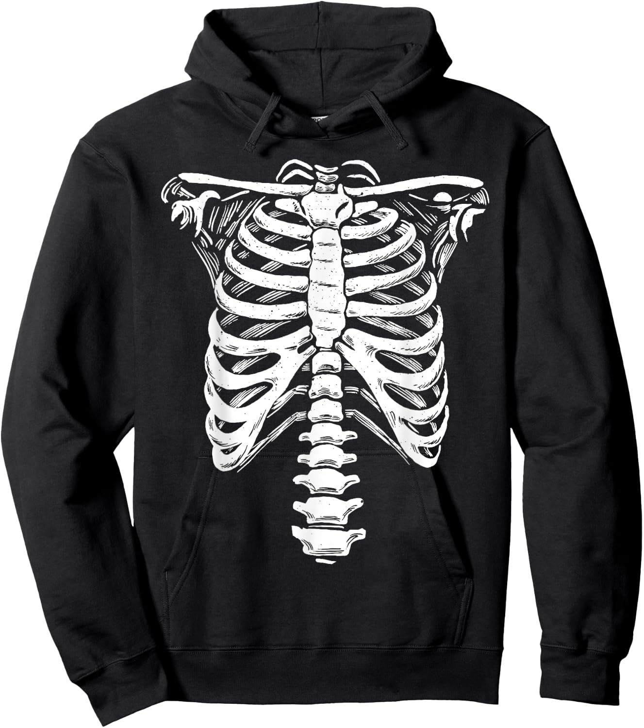 Skeleton Ribcage Costume Halloween Hoodie - Hoodie | Black