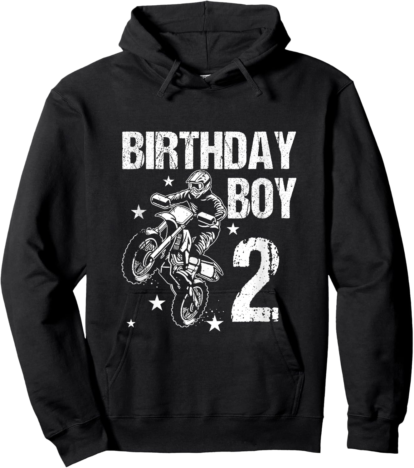 Kids 2 Years old Birthday Shirt 2nd Boy Dirt Bike Motorcycle Hoodie - Hoodie | Black