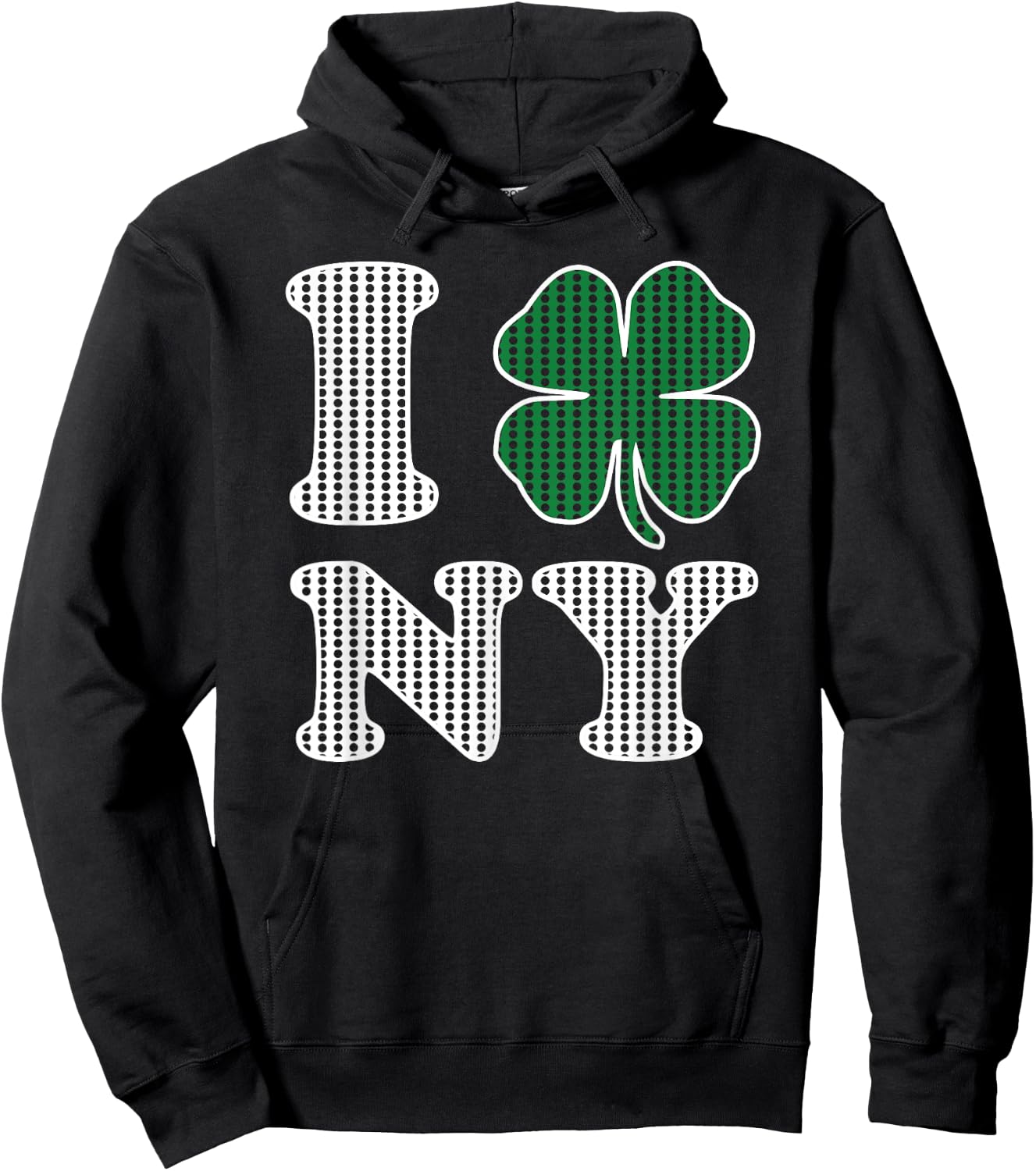 I Shamrock NY Love New York St Patricks Day Clover Hoodie - Hoodie | Black